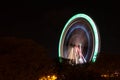 Long exposure picture of highlighted giant ferris wheel in amusement park Royalty Free Stock Photo