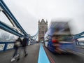 Long exposure picture of the traffic on Tower Bridge in London Royalty Free Stock Photo