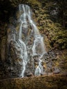 Long exposure picture of Veu da Noiva waterfall, Sao Miguel island, Azores, Portugal Royalty Free Stock Photo