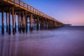 Long exposure of the pier at twilight, in Ventura, California. Royalty Free Stock Photo