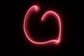 Long exposure pink light painting photography heart Royalty Free Stock Photo