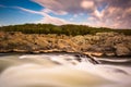 Long exposure of rapids at Great Falls Park, Virginia. Royalty Free Stock Photo