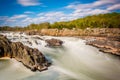 Long exposure of rapids in the Potomac River at Great Falls Park Royalty Free Stock Photo