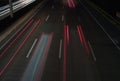 Traffic at night: Light Trails on a Motorway - abstract background Royalty Free Stock Photo