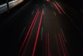 Traffic at night: Light Trails on a Motorway - abstract background Royalty Free Stock Photo