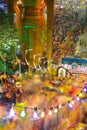 Long exposure scene of devotees climbing the Batu Cave temple stairway during Thaipusam festival