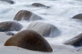 Long exposure of sea and stones on the beach