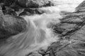 Long exposure seascape in black and white Image Nature composition,Crashing Surf wave Royalty Free Stock Photo