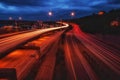 A long exposure of Seattle traffic during rush hour Royalty Free Stock Photo