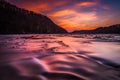 Long exposure on the Shenandoah River at sunset, from Harper's Ferry, West Virginia Royalty Free Stock Photo