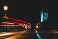 Long exposure shot of a car driving by in Henley-on-Thames, England Royalty Free Stock Photo