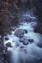 Long exposure shot of a cascade stream in Yellowston