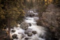 Long exposure shot of a cascade stream in Yellowston