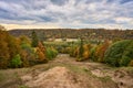 Long exposure shot of fall landscapes in Sigulda, Latvia