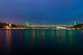 Long exposure shot of Fatih Sultan Mehmet Bridge Royalty Free Stock Photo