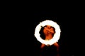 Long exposure shot of a indigenous Fiji fire dancer, performing a fire circle.