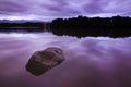 Long exposure shot of a lake on a gloomy weather