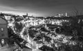 Scenic view of old part of Luxembourg city, Grund, at night