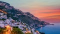 A beautiful sunset on the Amalfi Coast, Italy. Royalty Free Stock Photo