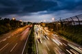 Busy Tomei Express Way night long exposure