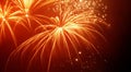 A long exposure showing multiple firework explosions. Fireworks celebration. New Year