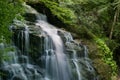 Motion blurred water cascading down Soco Waterfall in North Carolina Royalty Free Stock Photo