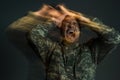 long exposure of soldier in uniform