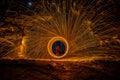 long exposure speed motion abstract of steel wool at twight