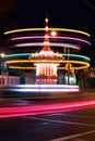long exposure of spinning carnival lights