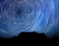 Long Exposure Star Trail Image at Night Royalty Free Stock Photo