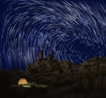 Long Exposure Star Trails In Joshua Tree National Park Royalty Free Stock Photo