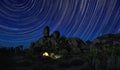 Long Exposure Star Trails In Joshua Tree National Park Royalty Free Stock Photo
