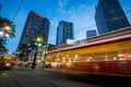 Long Exposure of a Street Car in New Orleans, Louisiana Royalty Free Stock Photo