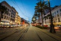 Long Exposure of a Street Car in New Orleans, Louisiana Royalty Free Stock Photo