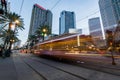 Long Exposure of a Street Car in New Orleans, Louisiana Royalty Free Stock Photo