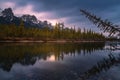 Long Exposure Sunrise Reflections In Canmore Royalty Free Stock Photo