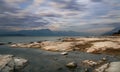 Long exposure sunset landscape on Garda lake