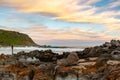 A long exposure sunset over the beach at Petrel Cove located on the Fleurieu Peninsula Victor Harbor South Australia on July 28