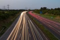 Long exposure sunset over German highway near Cologne, Germany Royalty Free Stock Photo