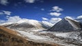 Long exposure sunset over Mountain Tibetan Himalayan landscape in SiChuan province, China Royalty Free Stock Photo