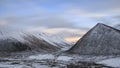 Long exposure sunset over Mountain Tibetan Himalayan landscape in SiChuan province, China Royalty Free Stock Photo