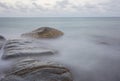 Long Exposure of Sunset at the sea,Larn hin khao,Thailand Royalty Free Stock Photo