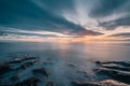 Long exposure at sunset, at the Tide Pools in La Jolla, San Diego, California Royalty Free Stock Photo