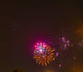 Fireworks showing as bursting star.