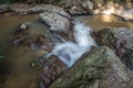 Long Exposure Technique For Waterfall In River That Flow From High To Low Point In National Park