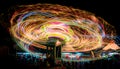 Long Exposure of a thrilling and colorful ride at the county fair Royalty Free Stock Photo