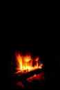 Long-exposure tourist bonfire at night