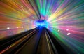 Long exposure of a tunnel with a light display in Shanghai.