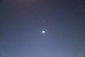 Long exposure of Venus planet with stars at night. selective focus