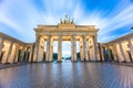 The long exposure view of Brandenburg Gate in Berlin, Germany Royalty Free Stock Photo